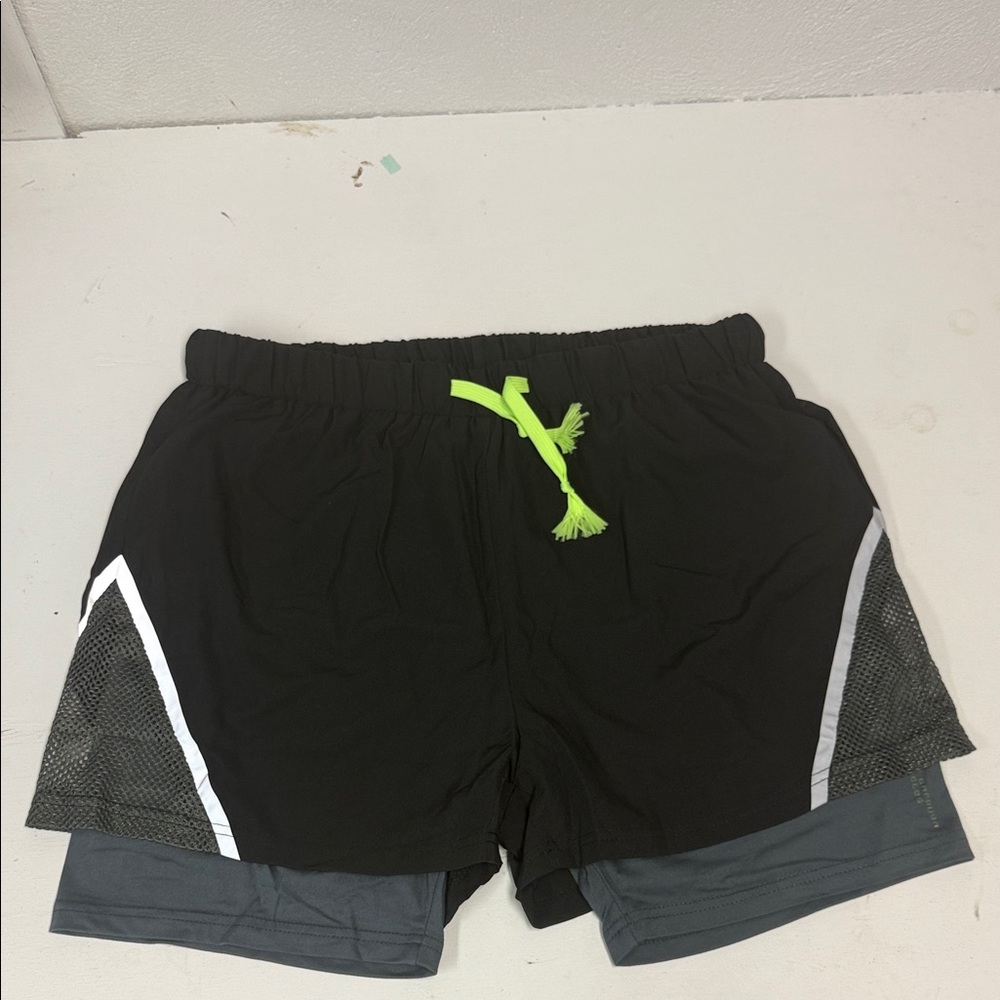Black and Gray Men's Athletic Shorts